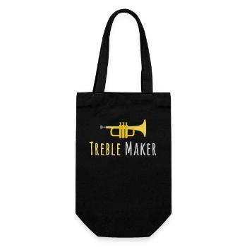 Treble Maker Trumpet mellophone player Music - Gift Bag for Bottles - black - Front