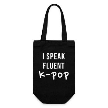 I Speak Fluent Kpop Fan Funny Korean K-pop Music - Geschenkbeutel für Flaschen - Schwarz - Vorne