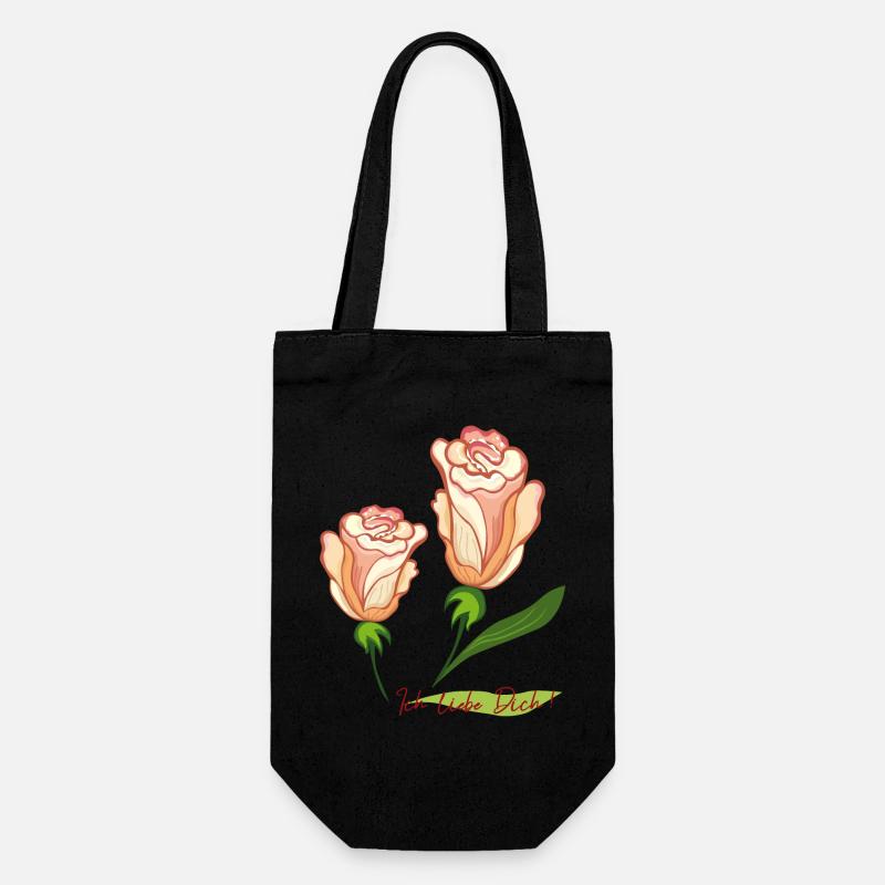 Ich liebe Dich - Geschenkbeutel für Flaschen - Schwarz
