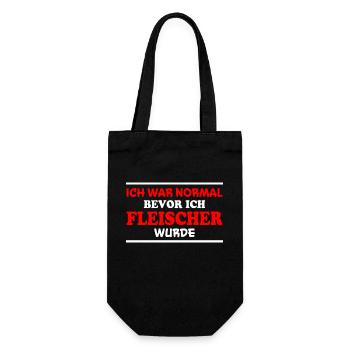 Fleischer Spruch Metzger Lustig Fleischer Geschenk - Geschenkbeutel für Flaschen - Schwarz - Vorne