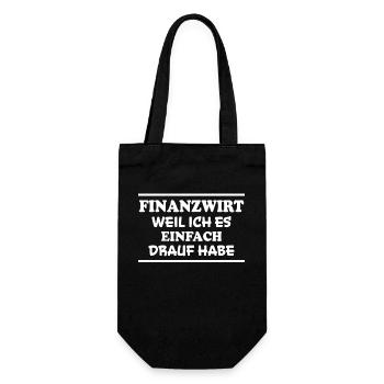 Finanzwirt Spruch Job Lustiges Finanzwirt Geschenk - Geschenkbeutel für Flaschen - Schwarz - Vorne
