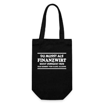 Finanzwirt Spruch Job Lustiges Finanzwirt Geschenk - Geschenkbeutel für Flaschen - Schwarz - Vorne