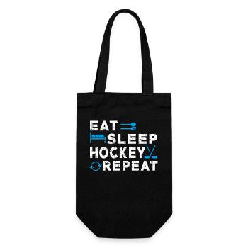Eat Sleep Hockey Repeat Funny Sport Game Player - Gift Bag for Bottles - black - Front