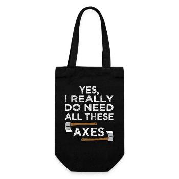 Yes I Really Do Need All Axe Throwing Hatchet - Gift Bag for Bottles - black - Front
