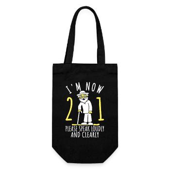 21. Geburtstag 21er 21ter Ich bin jetzt 21 Jahre - Geschenkbeutel für Flaschen - Schwarz - Vorne