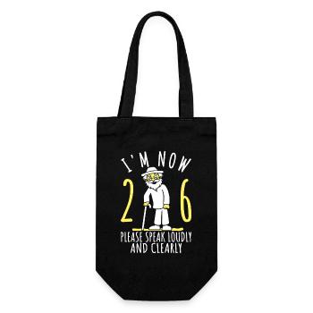 26. Geburtstag 26er 26ter Ich bin jetzt 26 Jahre - Geschenkbeutel für Flaschen - Schwarz - Vorne
