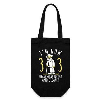 33. Geburtstag 33er 33ter Ich bin jetzt 33 Jahre - Geschenkbeutel für Flaschen - Schwarz - Vorne