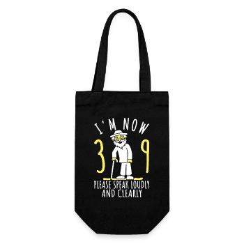 39. Geburtstag 39er 39ter Ich bin jetzt 39 Jahre - Geschenkbeutel für Flaschen - Schwarz - Vorne