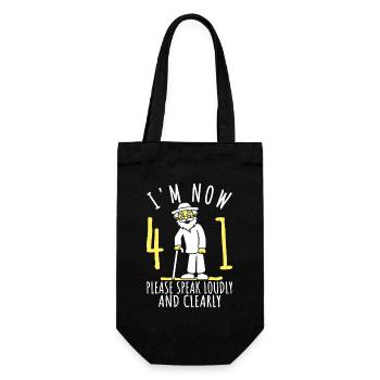 41. Geburtstag 41er 41ter Ich bin jetzt 41 Jahre - Geschenkbeutel für Flaschen - Schwarz - Vorne