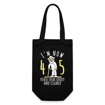 45. Geburtstag 45er 45ter Ich bin jetzt 45 Jahre - Geschenkbeutel für Flaschen - Schwarz - Vorne