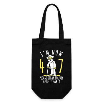 47. Geburtstag 47er 47ter Ich bin jetzt 47 Jahre - Geschenkbeutel für Flaschen - Schwarz - Vorne