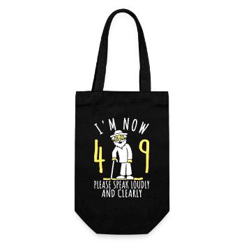 49. Geburtstag 49er 49ter Ich bin jetzt 49 Jahre - Geschenkbeutel für Flaschen - Schwarz - Vorne