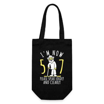 57. Geburtstag 57er 57ter Ich bin jetzt 57 Jahre - Geschenkbeutel für Flaschen - Schwarz - Vorne