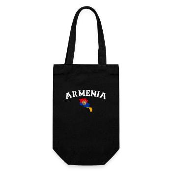 Armenia Map Armenia Armenian Flag Armenian - Gift Bag for Bottles - black - Front