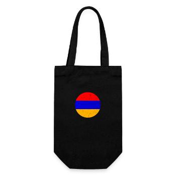 Armenia Vintage Armenian Flag Armenian - Gift Bag for Bottles - black - Front