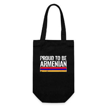 Proud To Be Armenian Vintage Armenian Flag - Gift Bag for Bottles - black - Front