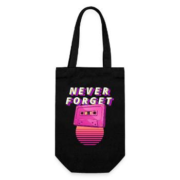 Never Forget Vintage Retro Pink Cassette 80s - Gift Bag for Bottles - black - Front