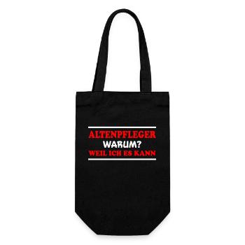 Altenpfleger Spruch Lustiges Altenpfleger Geschenk - Geschenkbeutel für Flaschen - Schwarz - Vorne