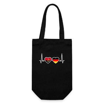 Angola Germany Heartbeat Flag Angolan - Gift Bag for Bottles - black - Front