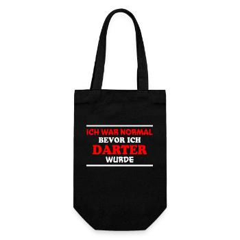 Darter Spruch Dartspieler Lustiges Darter Geschenk - Geschenkbeutel für Flaschen - Schwarz - Vorne