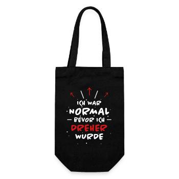 Dreher Spruch Drehmaschinen Lustig Dreher Geschenk - Geschenkbeutel für Flaschen - Schwarz - Vorne