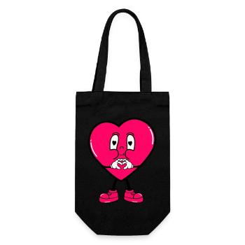 heart mr - Geschenkbeutel für Flaschen - Schwarz - Vorne