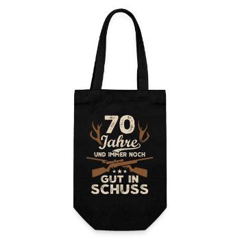 70. Geburtstag Jäger 70 Jahre Jagd - Geschenkbeutel für Flaschen - Schwarz - Vorne