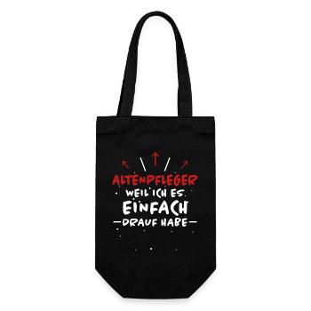 Altenpfleger Spruch Lustiges Altenpfleger Geschenk - Geschenkbeutel für Flaschen - Schwarz - Vorne
