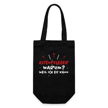 Altenpfleger Spruch Lustiges Altenpfleger Geschenk - Geschenkbeutel für Flaschen - Schwarz - Vorne