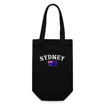 Sydney Australia Australien Vintage Flagge - Geschenkbeutel für Flaschen - Schwarz - Vorne