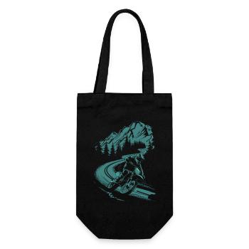Motorcycle Motocross Motorsport Nature Mountains - Gift Bag for Bottles - black - Front