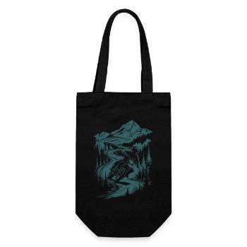 Motorcycle Motocross Motorsport Nature Mountains - Gift Bag for Bottles - black - Front