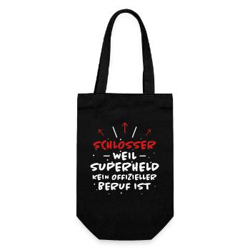 Schlosser Spruch Beruf Lustiges Schlosser Geschenk - Geschenkbeutel für Flaschen - Schwarz - Vorne