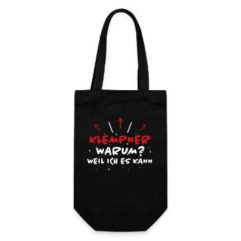 Klempner Spruch Beruf Lustiges Klempner Geschenk - Geschenkbeutel für Flaschen - Schwarz - Vorne