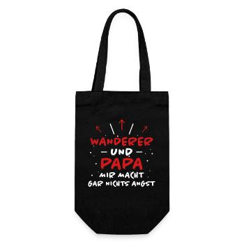 Wanderer Spruch Wandern Lustiges Wanderer Geschenk - Geschenkbeutel für Flaschen - Schwarz - Vorne