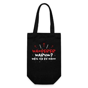Wanderer Spruch Wandern Lustiges Wanderer Geschenk - Geschenkbeutel für Flaschen - Schwarz - Vorne