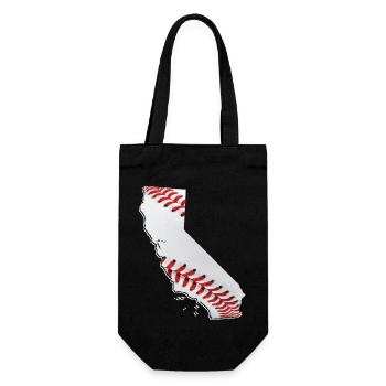 California (USA) | echter Baseball | Landkarte - Geschenkbeutel für Flaschen - Schwarz - Vorne