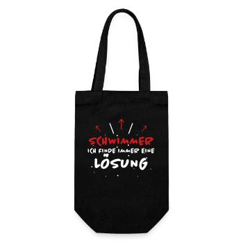 Schwimmer Spruch Sport Lustiges Schwimmer Geschenk - Geschenkbeutel für Flaschen - Schwarz - Vorne