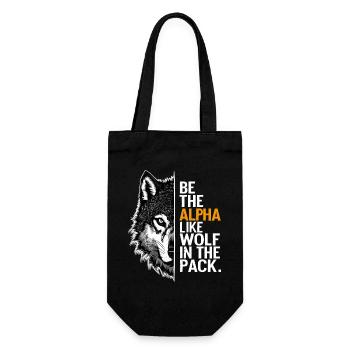 Wolf Wölfe Lustiger Sprüche Wolfsrudel Tiere - Geschenkbeutel für Flaschen - Schwarz - Vorne