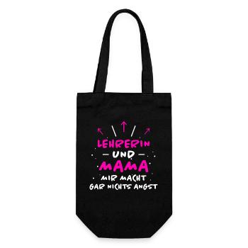 Lehrerin Spruch Lehrer Lustiges Lehrerin Geschenk - Geschenkbeutel für Flaschen - Schwarz - Vorne