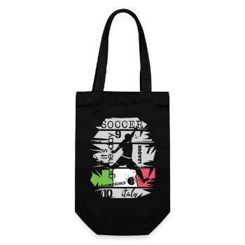 Fußball Italien Torschuss Team Illustration Symbol - Geschenkbeutel für Flaschen - Schwarz - Vorne