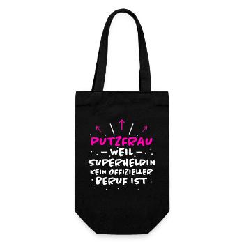 Putzfrau Spruch Reinigungskraft Putzfrau Geschenk - Geschenkbeutel für Flaschen - Schwarz - Vorne