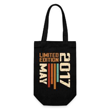 May 2017 Vintage Born In May 2017 Birthday - Gift Bag for Bottles - black - Front