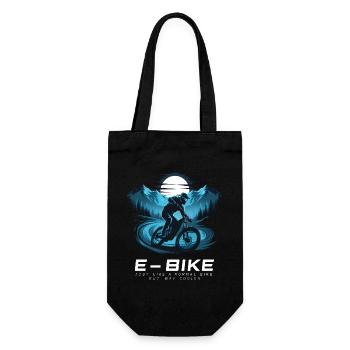 E-Bike Spruch Ebiker Radfahrer Berge Natur - Geschenkbeutel für Flaschen - Schwarz - Vorne