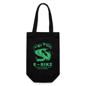 E-Bike Spruch Ebiker Radfahrer Berge Natur - Geschenkbeutel für Flaschen - Schwarz - Vorne