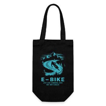 E Bike Spruch Zitat Radfahrer Berge Natur - Geschenkbeutel für Flaschen - Schwarz - Vorne