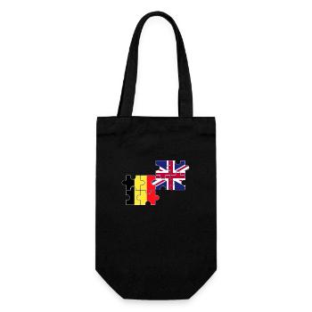 Belgien UK Flagge Belgischer Brite - Geschenkbeutel für Flaschen - Schwarz - Vorne
