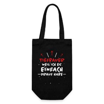 Tiefbauer Spruch Beruf Lustiges Tiefbauer Geschenk - Geschenkbeutel für Flaschen - Schwarz - Vorne