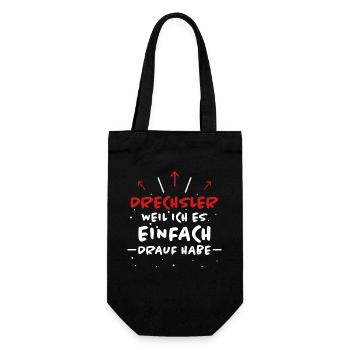 Drechsler Spruch Job Lustiges Drechsler Geschenk - Geschenkbeutel für Flaschen - Schwarz - Vorne
