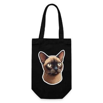 Tête de chat birman - Sac à bouteille - noir - Devant